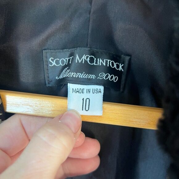 Scott McClintock Millennium 2000 Black Brocade Floral Vintage Blazer Size 10 - Picture 2 of 10